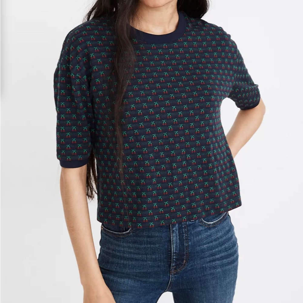Madwell Cherry Jacquard Top